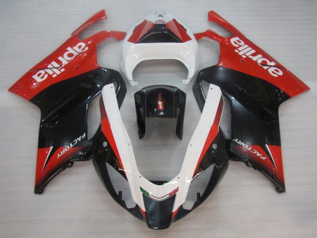 Rouge Noir Blanc Carénage Moto Aprilia RSV1000 2003-2006