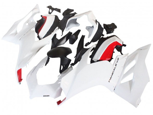 Blanc Rouge Noir Mat Carénage Moto Ducati Panigale V2 2020-2024