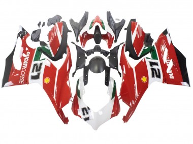 Blanc Rouge Vert Noir Mat Corse 21 Carénage Moto Ducati Panigale V2 2020-2024 Pas Chère