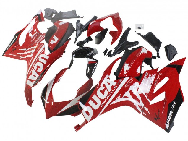 Rouge Noir Brillant Monstre Corse Carénage Moto Ducati Panigale V2 2020-2024