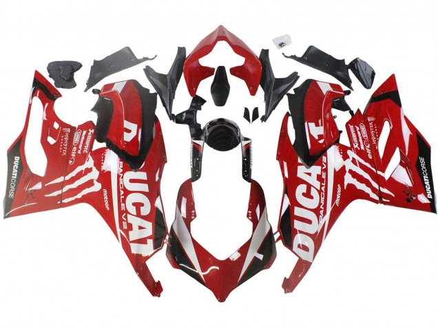 Rouge Noir Brillant Monstre Corse Carénage Moto Ducati Panigale V2 2020-2024
