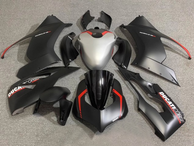 Argent Rouge Noir Mat Corse Carénage Moto Ducati Panigale V2 2020-2024