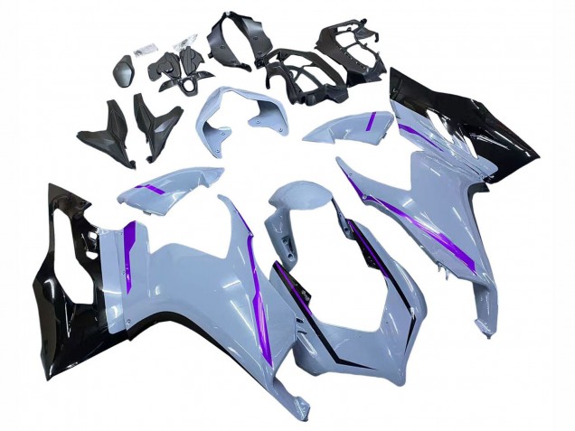 Gris Brillant Violet Noir Brillant Carénage Moto Ducati Panigale V2 2020-2024