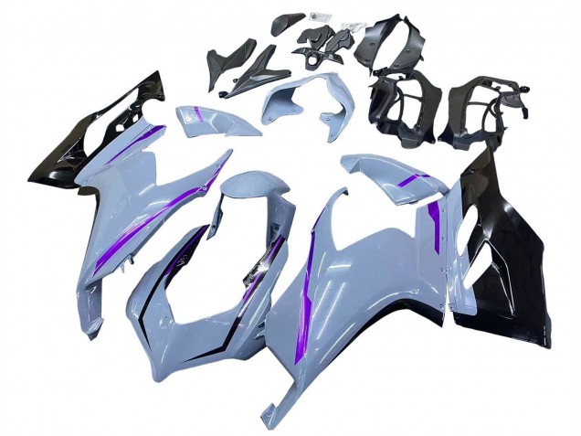Gris Brillant Violet Noir Brillant Carénage Moto Ducati Panigale V2 2020-2024