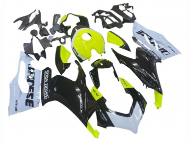 Blanc Vert Citron Noir Brillant Stein Dinse VR 46 Carénage Moto Ducati Panigale V2 2020-2024 Pas Chère