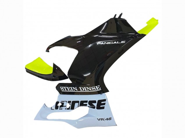 Blanc Vert Citron Noir Brillant Stein Dinse VR 46 Carénage Moto Ducati Panigale V2 2020-2024
