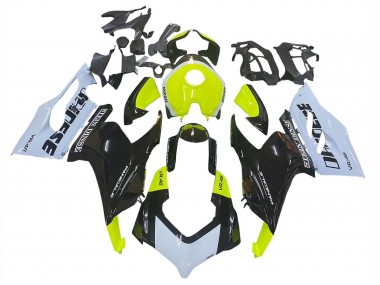 Blanc Vert Citron Noir Brillant Stein Dinse VR 46 Carénage Moto Ducati Panigale V2 2020-2024 Pas Chère