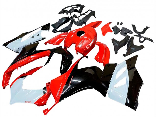 Blanc Rouge Noir Brillant Kits Carénages Moto Ducati Panigale V2 2020-2024