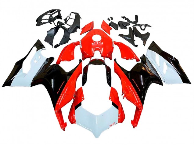 Blanc Rouge Noir Brillant Kits Carénages Moto Ducati Panigale V2 2020-2024