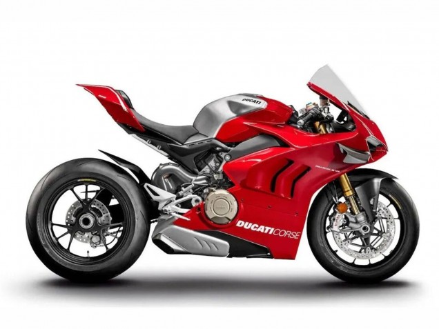 Argent Rouge Carénage Moto Ducati Panigale V4 V4S 2020-2021