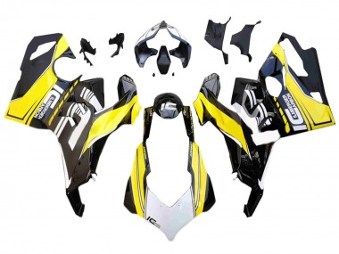 Blanc Jaune Noir Brillant Carénage Moto Ducati Panigale V4 V4S 2018-2019 Pas Chère
