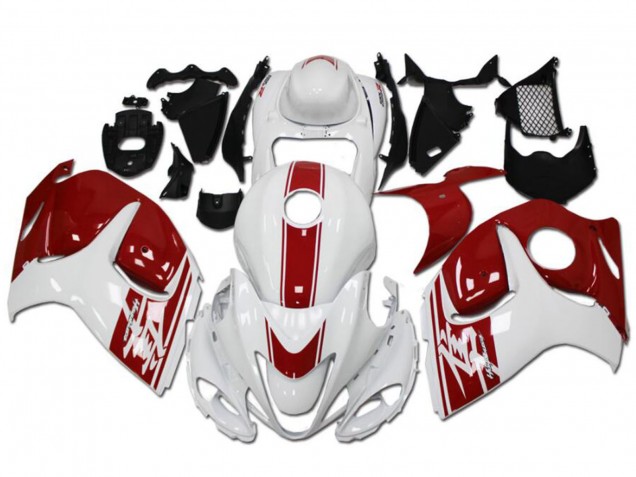 Blanc Rouge Carénage Moto Suzuki GSXR 1300 Hayabusa 2008-2020