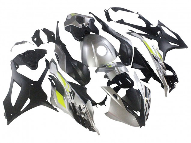 Argent Noir Mat Vert Citron Carénage Moto BMW S1000RR 2023-2024