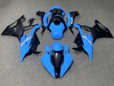 Bleu Noir Fibre de Carbone Carénage Moto BMW S1000RR 2019-2022 Pas Chère