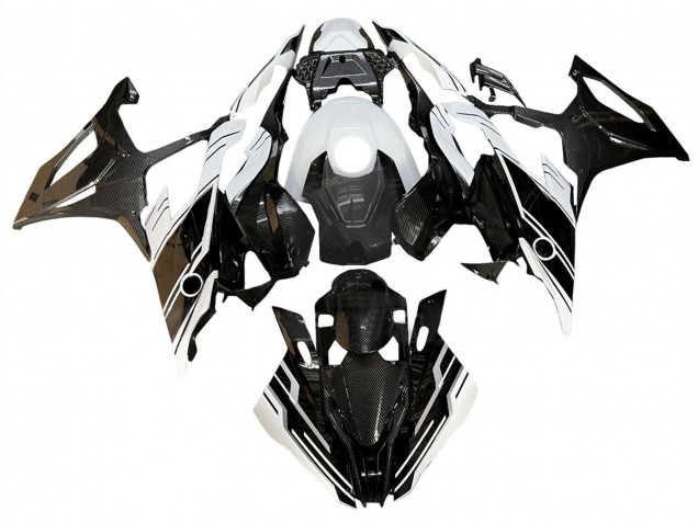 Noir Brillant Blanc Carénage Moto BMW S1000RR 2019-2022