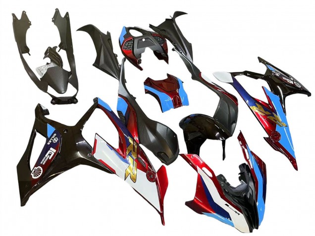 Noir Rouge Bleu Carénage Moto BMW S1000RR 2019-2022