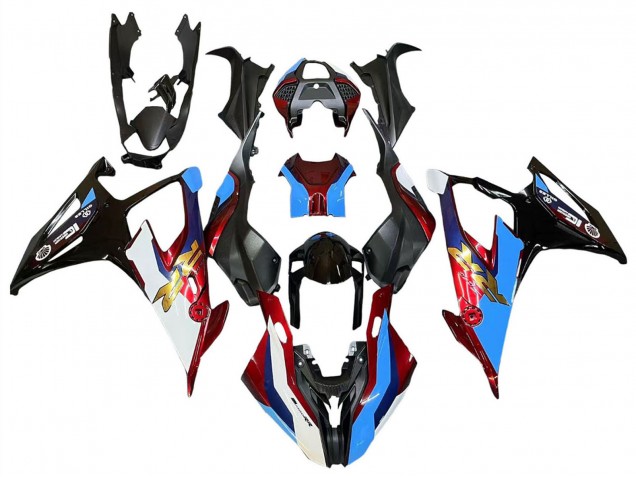 Noir Rouge Bleu Carénage Moto BMW S1000RR 2019-2022