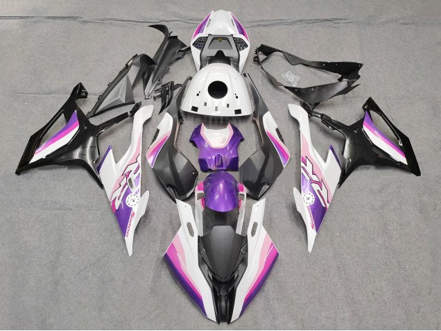 Rose Violet Blanc Carénage Moto BMW S1000RR 2019-2022