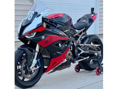 Noir Rouge Blanc Carénage Moto BMW S1000RR 2019-2022 Pas Chère