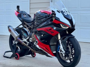 Noir Rouge Blanc Carénage Moto BMW S1000RR 2019-2022 Pas Chère