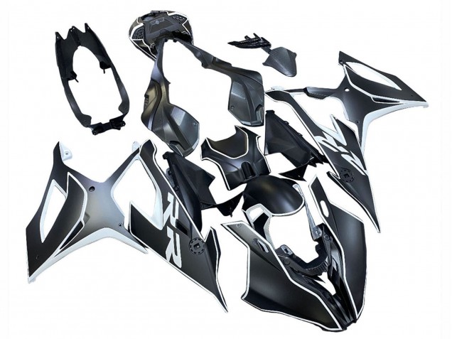 Noir Blanc Carénage Moto BMW S1000RR 2019-2022