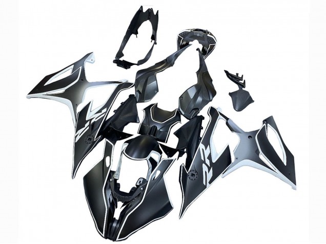 Noir Blanc Carénage Moto BMW S1000RR 2019-2022