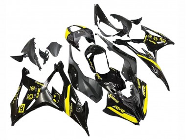 Noir Brillant Jaune Carénage Moto BMW S1000RR 2019-2022 Pas Chère