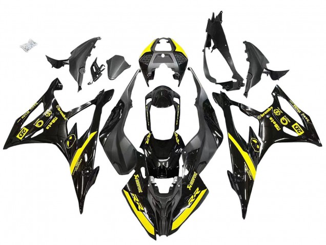 Noir Brillant Jaune Carénage Moto BMW S1000RR 2019-2022