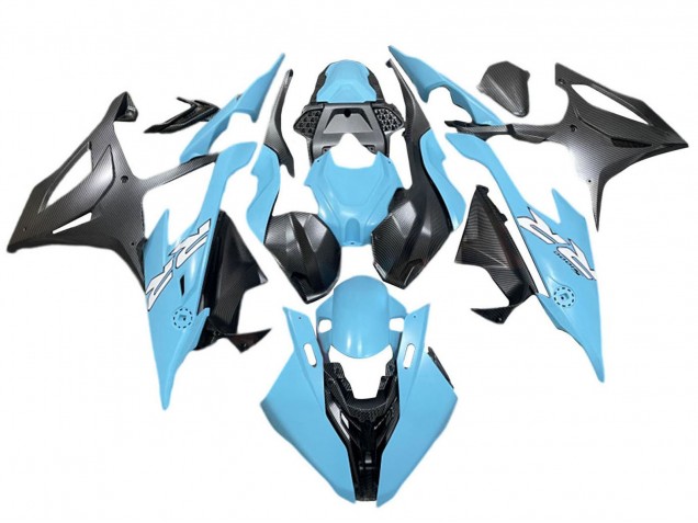 Bleu Noir Mat Blanc Carénage Moto BMW S1000RR 2019-2022