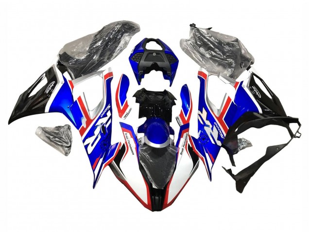 Bleu Rouge Blanc Noir Carénage Moto BMW S1000RR 2019-2022
