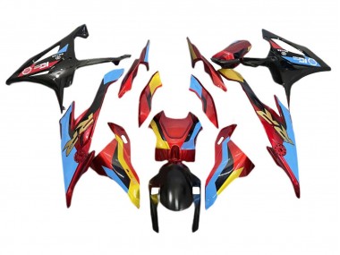 Bleu Clair Rouge Or Carénage Moto BMW S1000RR 2019-2022 Pas Chère