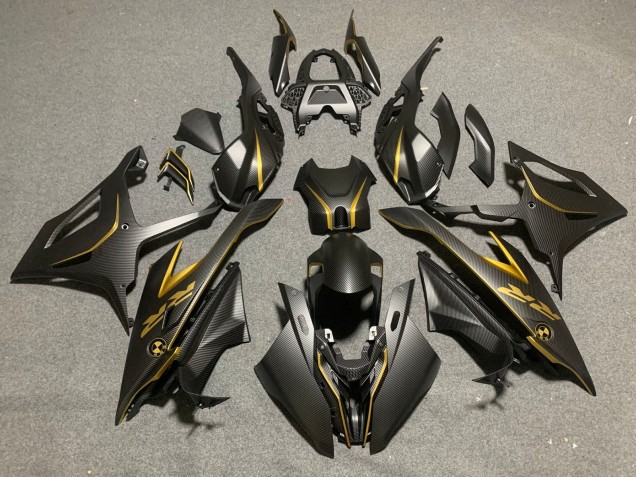 Noir Or Fibre de Carbone Carénage Moto BMW S1000RR 2019-2022
