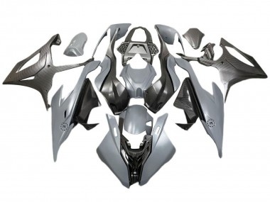 Gris Noir Fibre de Carbone Carénage Moto BMW S1000RR 2019-2022 Pas Chère