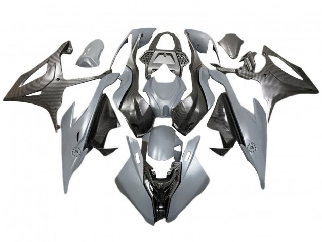 Gris Noir Fibre de Carbone Carénage Moto BMW S1000RR 2019-2022