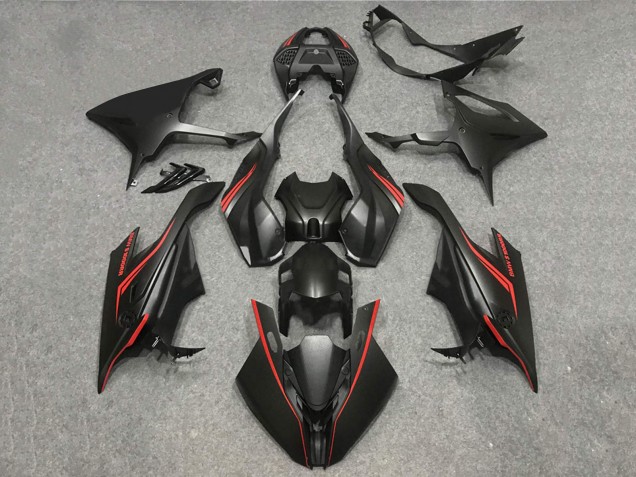Noir Mat Rouge Carénage Moto BMW S1000RR 2019-2022
