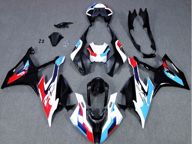 Noir Blanc Bleu Carénage Moto BMW S1000RR 2019-2022
