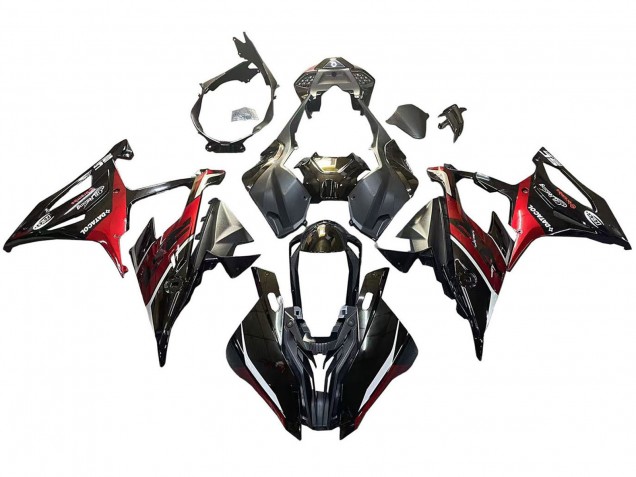 Noir Rouge Foncé Carénage Moto BMW S1000RR 2019-2022