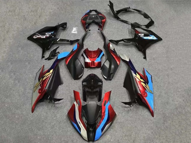 Blanc Bleu Rouge Noir Kits Carénages Moto BMW S1000RR 2019-2022