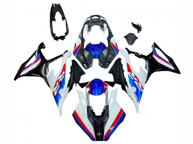 Blanc Bleu Rouge Carénage Moto BMW S1000RR 2019-2022