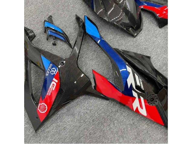 Noir Bleu Rouge Fibre de Carbone Carénage Moto BMW S1000RR 2019-2022