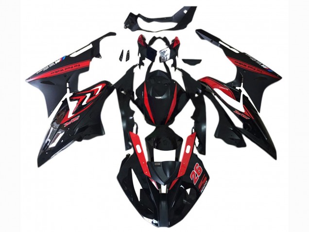 Rouge Noir Brillant Noir Mat Carénages Moto BMW S1000RR 2017-2018