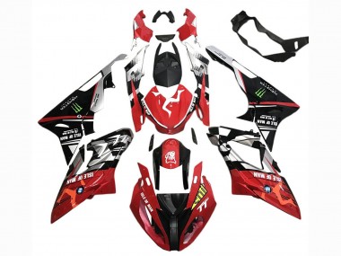 Blanc Rouge Noir Mat Vert Monstre Carénage Moto BMW S1000RR 2017-2018 Pas Chère