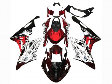 Blanc Rouge Noir Carénage Moto BMW S1000RR 2017-2018 Pas Chère