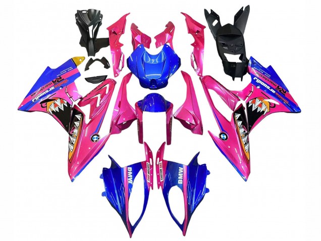 Rose Bleu Jaune Requin Carénage Moto BMW S1000RR 2017-2018