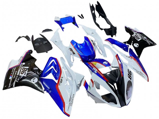Blanc Bleu Rouge Noir Brillant Kits Carénages Moto ABS BMW S1000RR 2017-2018