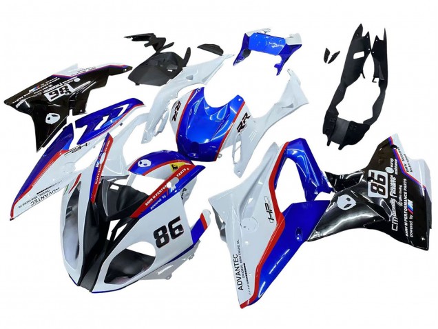 Blanc Bleu Rouge Noir Brillant Kits Carénages Moto ABS BMW S1000RR 2017-2018