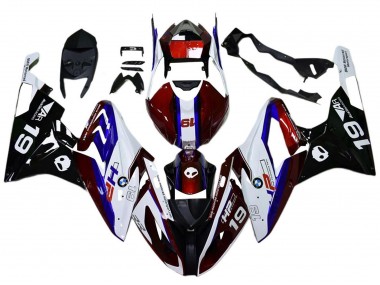Blanc Rouge Bleu Noir Carénage Moto BMW S1000RR 2017-2018 Pas Chère
