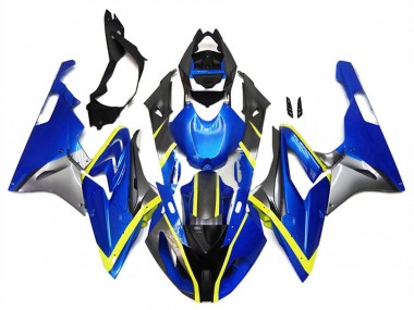 Argent Bleu Jaune Carénage Moto BMW S1000RR 2017-2018 Pas Chère
