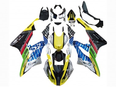Jaune Bleu Rouge Vert Noir VR Carénage Moto BMW S1000RR 2017-2018 Pas Chère