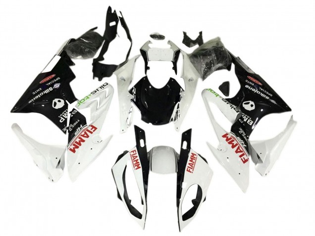 Blanc Noir Fiamm Carénage Moto BMW S1000RR 2017-2018